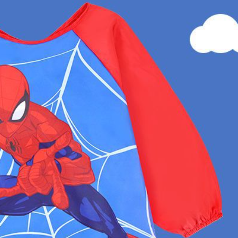 Disney children's apron waterproof long-sleeved clothing baby apron comfortable and soft anti-stain apron suitable for seasons oil and water stai