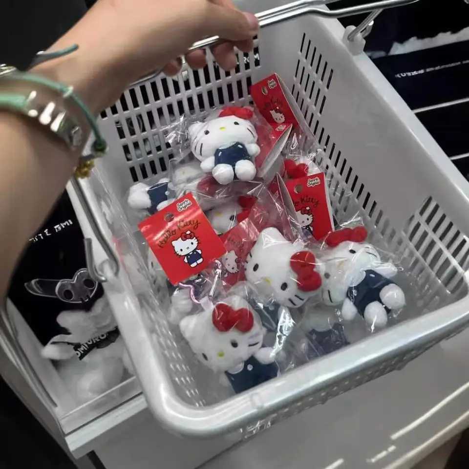 Sanrio Hello Kitty Plush Doll Keychain Love Knot Kitty Cat Cute Cartoon Plush Keychain Pendant Bag Accessories Giftsw250701