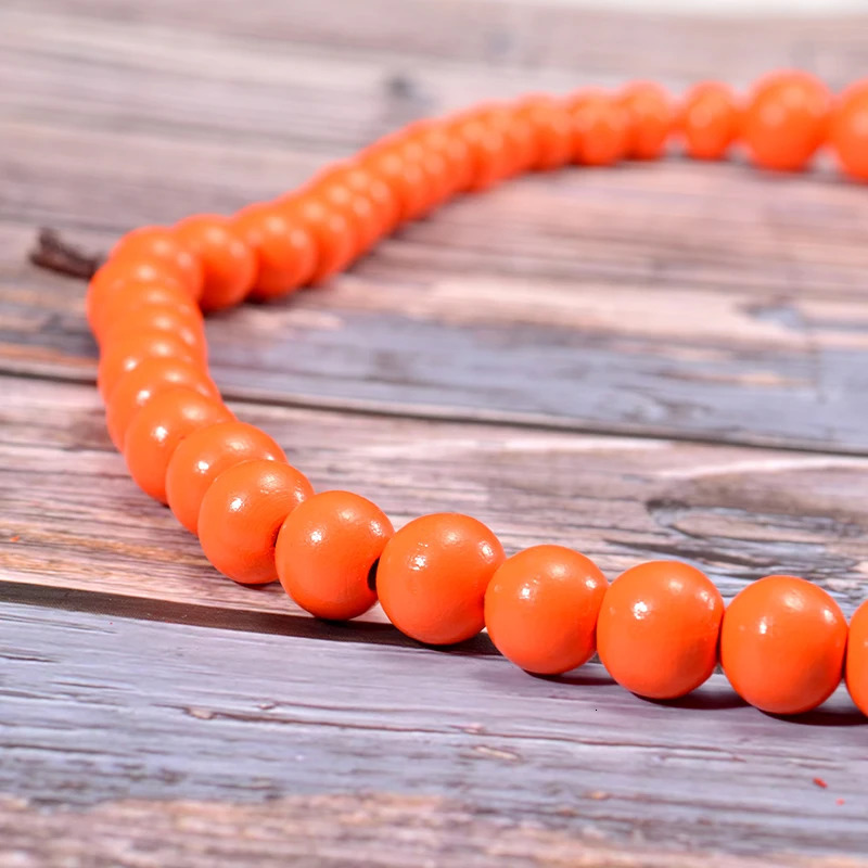 UDDEIN Bohemian Orange Big Round Long Wood Necklace Pendent Handmade Chain Link Necklace For Women Bib Beads Party Jewelry 250630