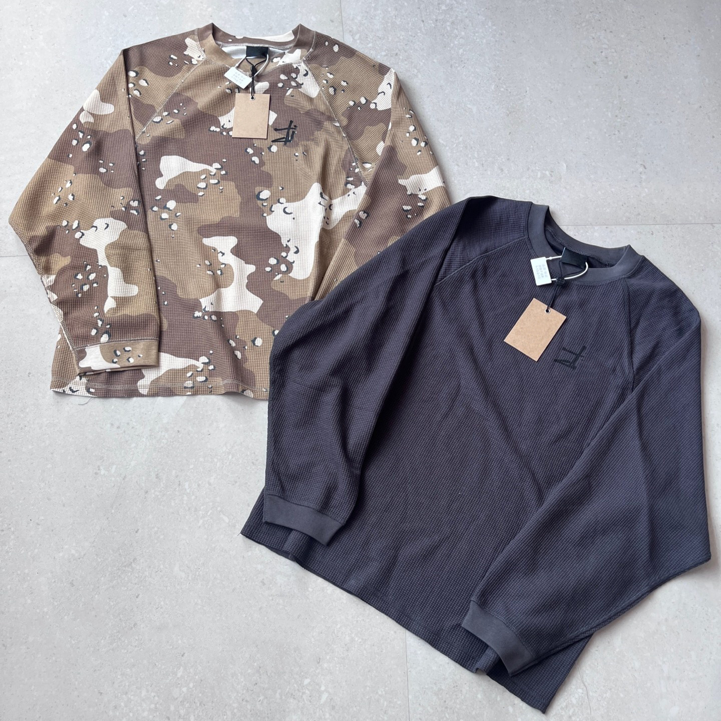Designer Men's Waffle T Shirt Letter Print Camouflage Sweater Vintage Hip Hop Loose Long Sleeve Knit Shirts Men Streetwear