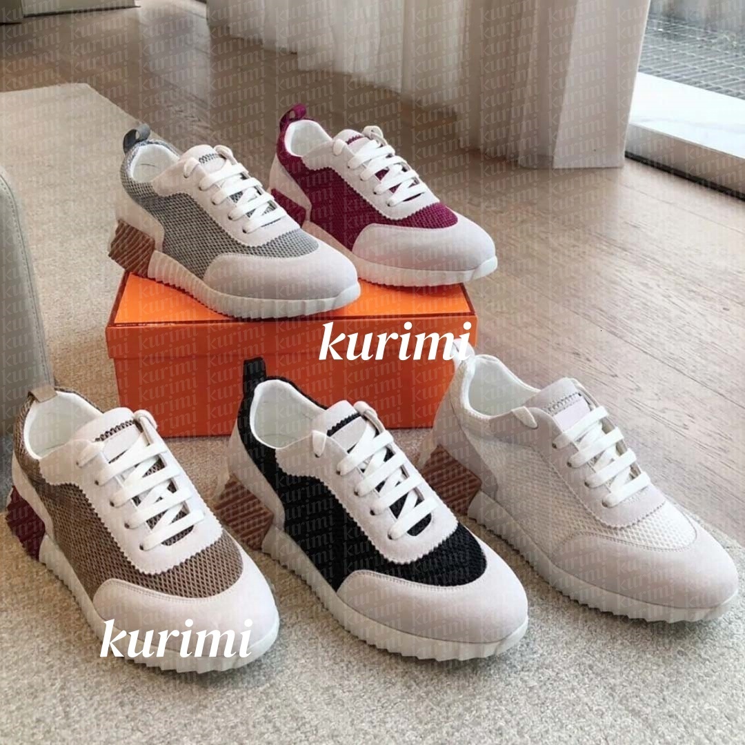 Designer Tainers Bouncing Sneakers Suede Casual Shoes Trainers Breathable Mesh Running Shoe Men Bounce Sneaker Women Sneaker Nonslip Sole Flat Trainer H Word