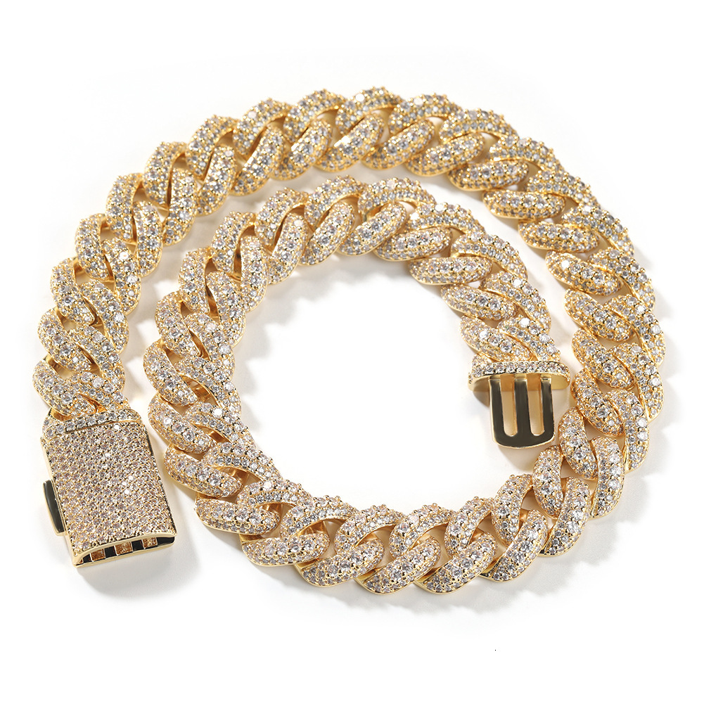 High-End Jewelry Hip Hop 18mm Cuban Link Bracelet Men Luxury Box Clasp Iced Out Designer Accessory