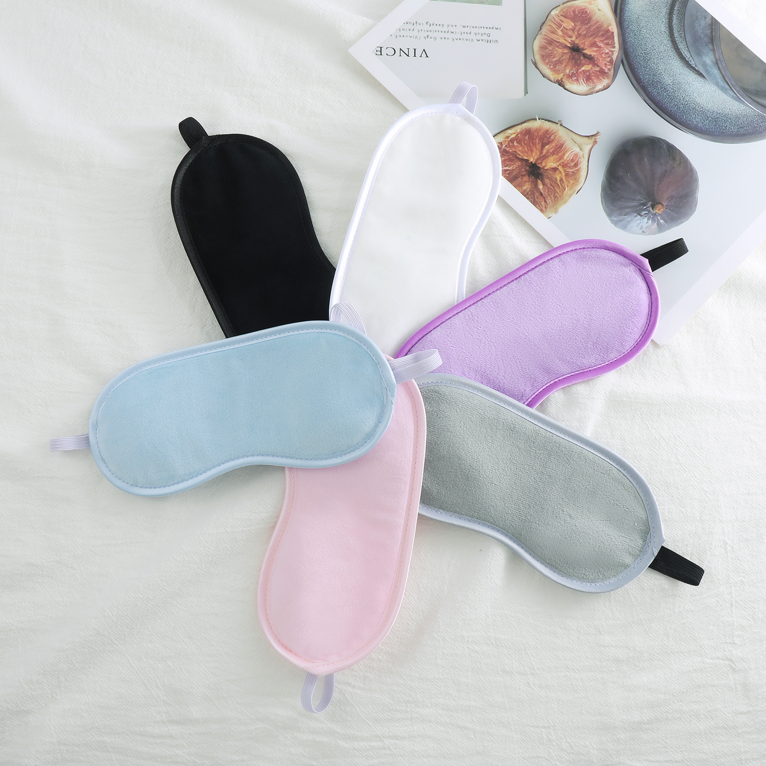 Solid-color eye mask, crystal, super soft, light-blocking sleep mask, aviation, outdoor, student nap time eye protection mask, with logo printed on it