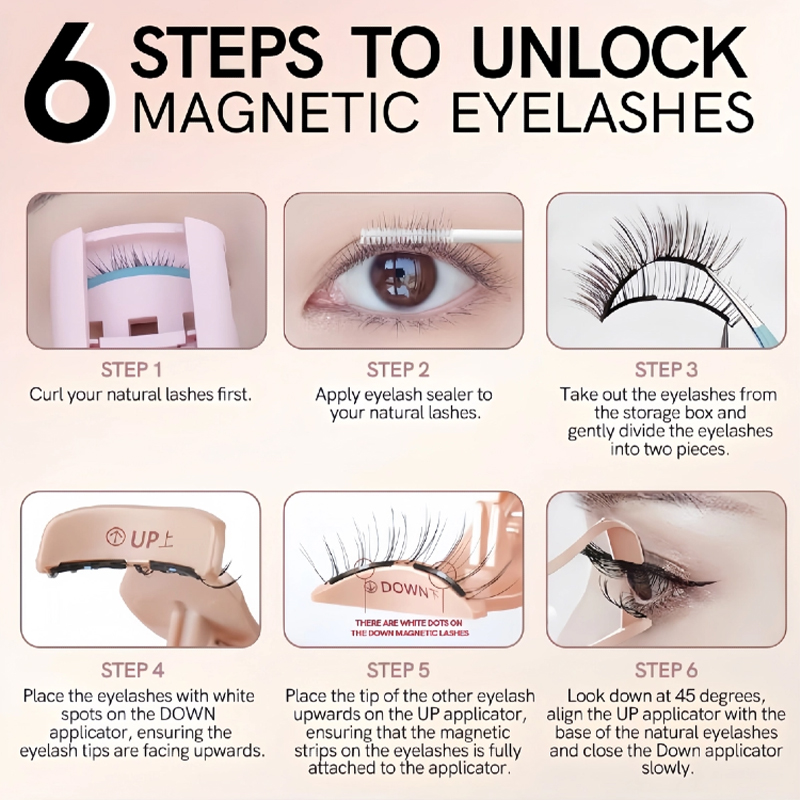 Soft Magnetic Lashes Set for Seamless Look - One Piece Design
