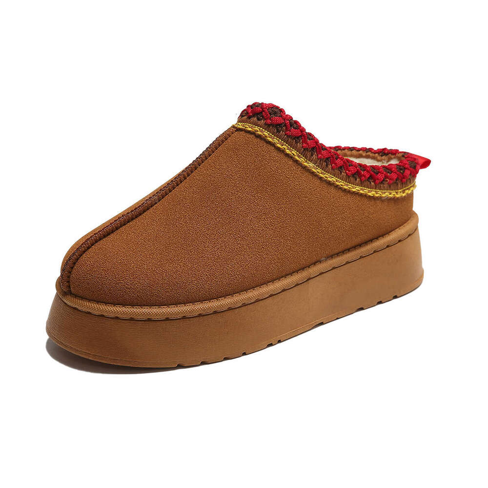 New Women's Snow Ethnic Style Short Free shipping Boots Autumn Winter Warm Non-Slip Cotton Shoes Slip-On Waterproof Leather and Fur Integrated