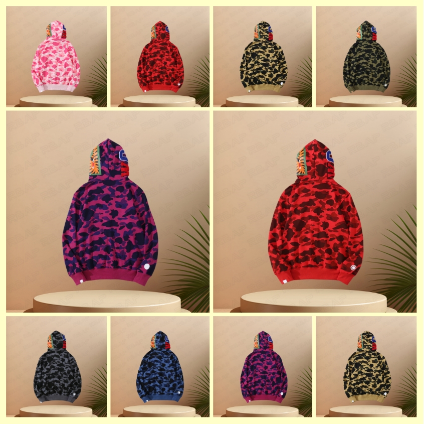 Men's shorts designer hoodie mens women Camouflage jacket Jogger Zipper Shark japanese fashion sportwear Brand hooded sweatshirt tracksuit