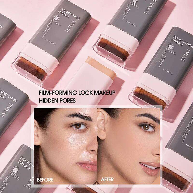 TV Concealing Foundation Stick: 5 Shades with Built-In Brush - Cream Finish, Lightweight and Waterproof Forla, X250701