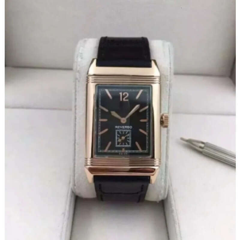 Thin 8.9mm size 28x46mm 713842J hand winding mechanical movement man mens MEN WATCH SAPPHIRE WATERPROOF Reverso WRISTWATCH business two side watcj8hes