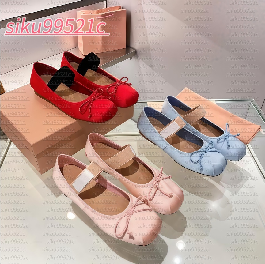 LUXURY Paris Ballet Fashion Designer Professional Dance Shoes Satin ballerinas Bowknot Shallow Mouth Single Shoe flat sandals for women 01