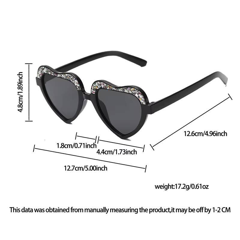 Stylish Kids Glitter Heart-Shaped UV400 Sunglasses for Outdoor, Baby Fashion Photo Cute Toddler Sun Glasses Accessorie ddmyshoesvip Z260305