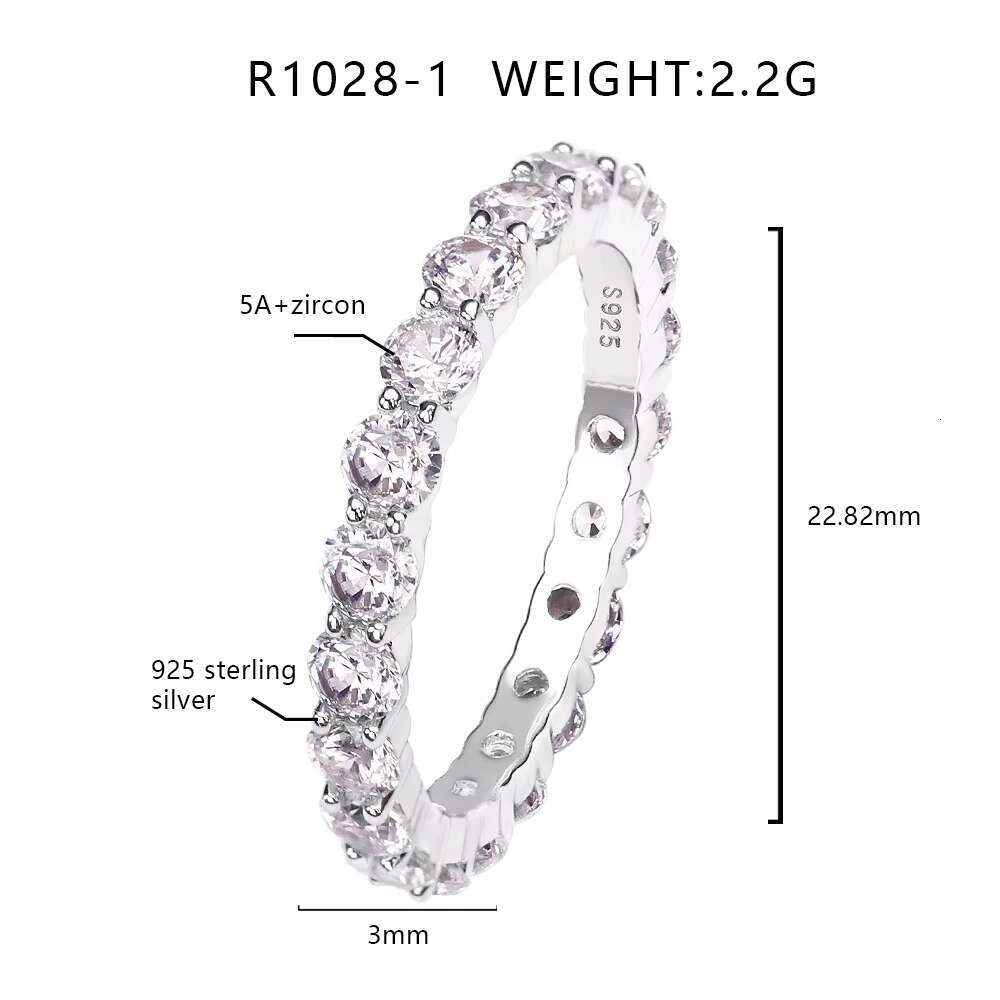Stock Brilliant Cut 3mm CZ Stacking Gemstone Ring Fine Jewelry Sterling Silver Rings for Wedding Party Wholesale Available