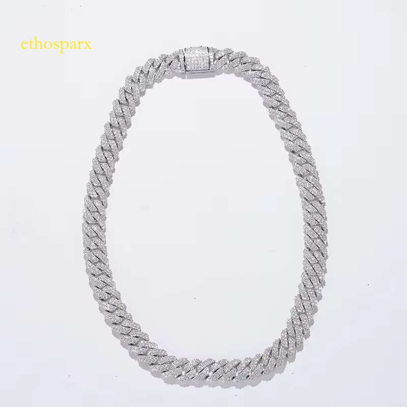 Hip hop Jewelry VVS Moissanite Pure Sier Iced Cuban Chain Necklace Bracelet