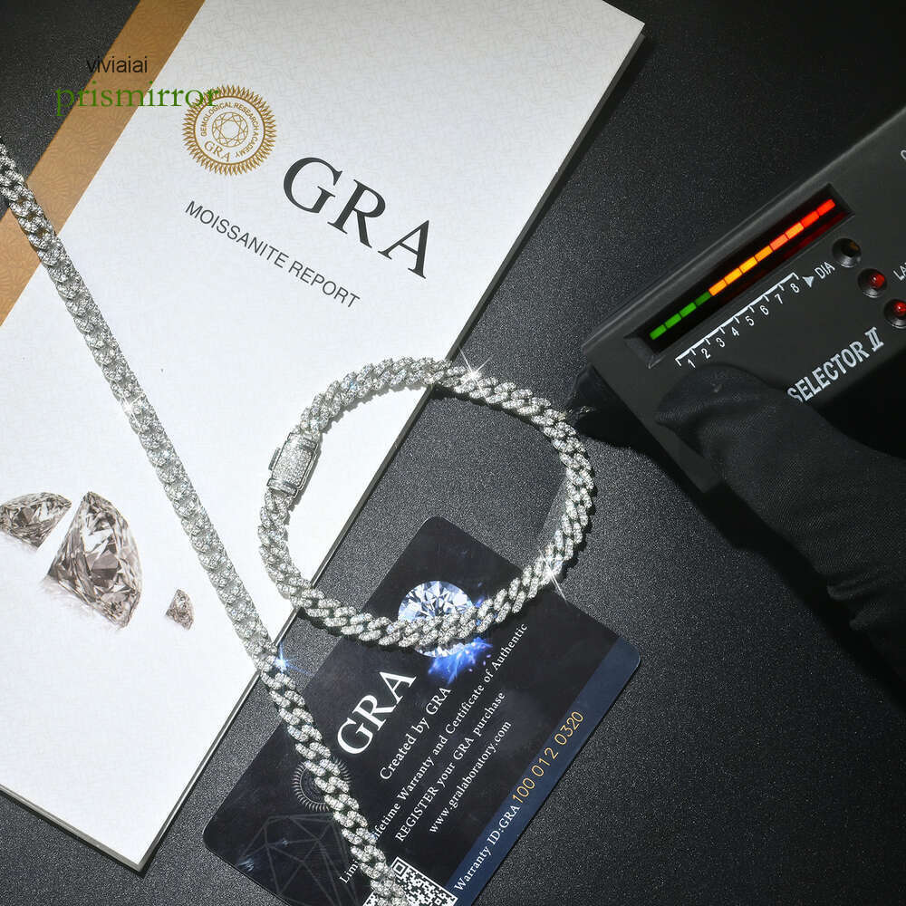 Fine Jewelry Fast Shipping 6MM Sterling Sier Moissanite Cuban Link Chain Mens and womens jewelry