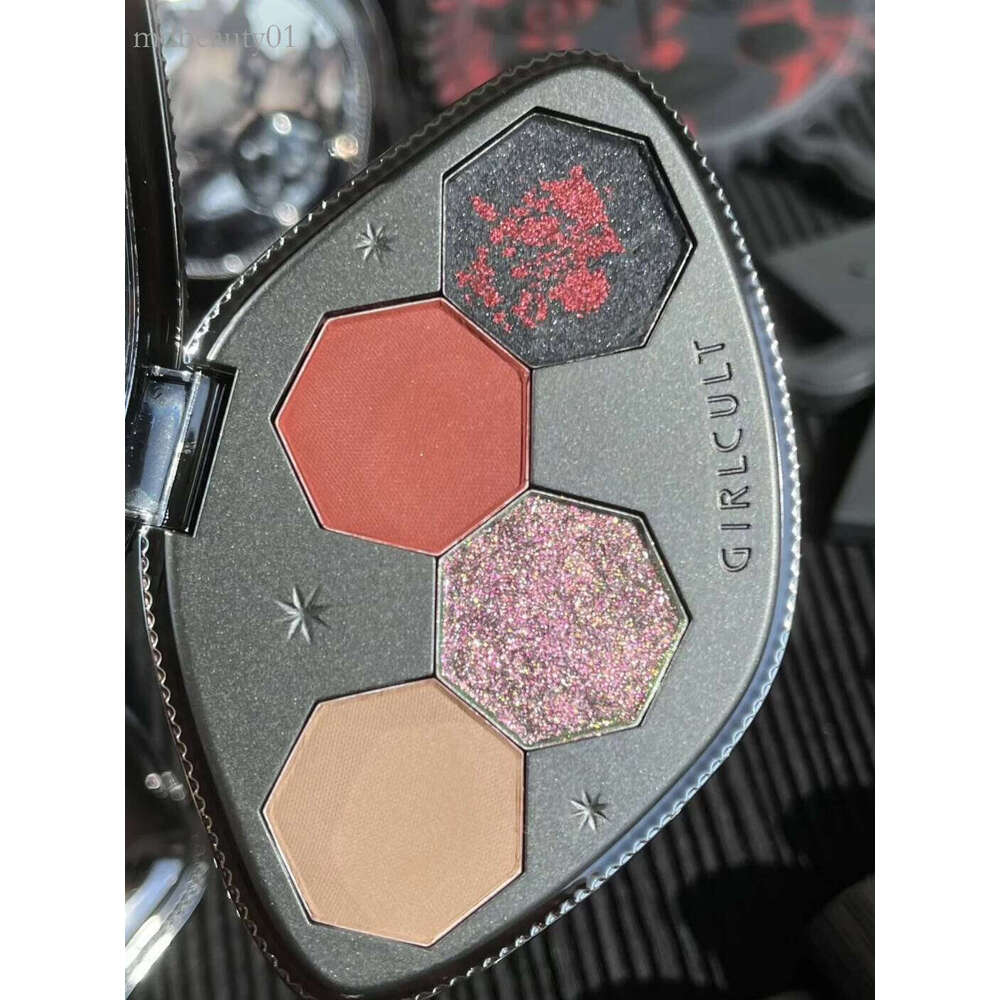Girlcult 4 Color Eyeshadow Palette Shimmer Black Red Matte Chameleon Eye Shadow Vegan Halloween Make Up Sets Cosmetics Full Set X2507
