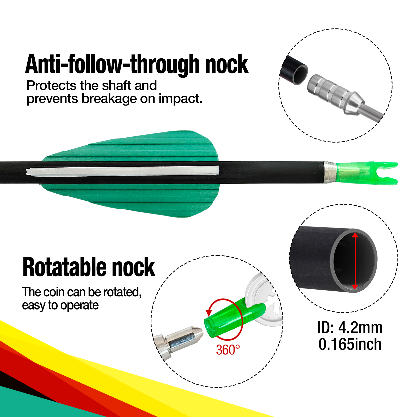 NEW ARRIVAL Carbon 31inch Hunting Arrows without Arrowheads Archery Targeting Arrows 4.2mm Practice Arrows for Recurve Bow & Compound Bow Spine 350-15