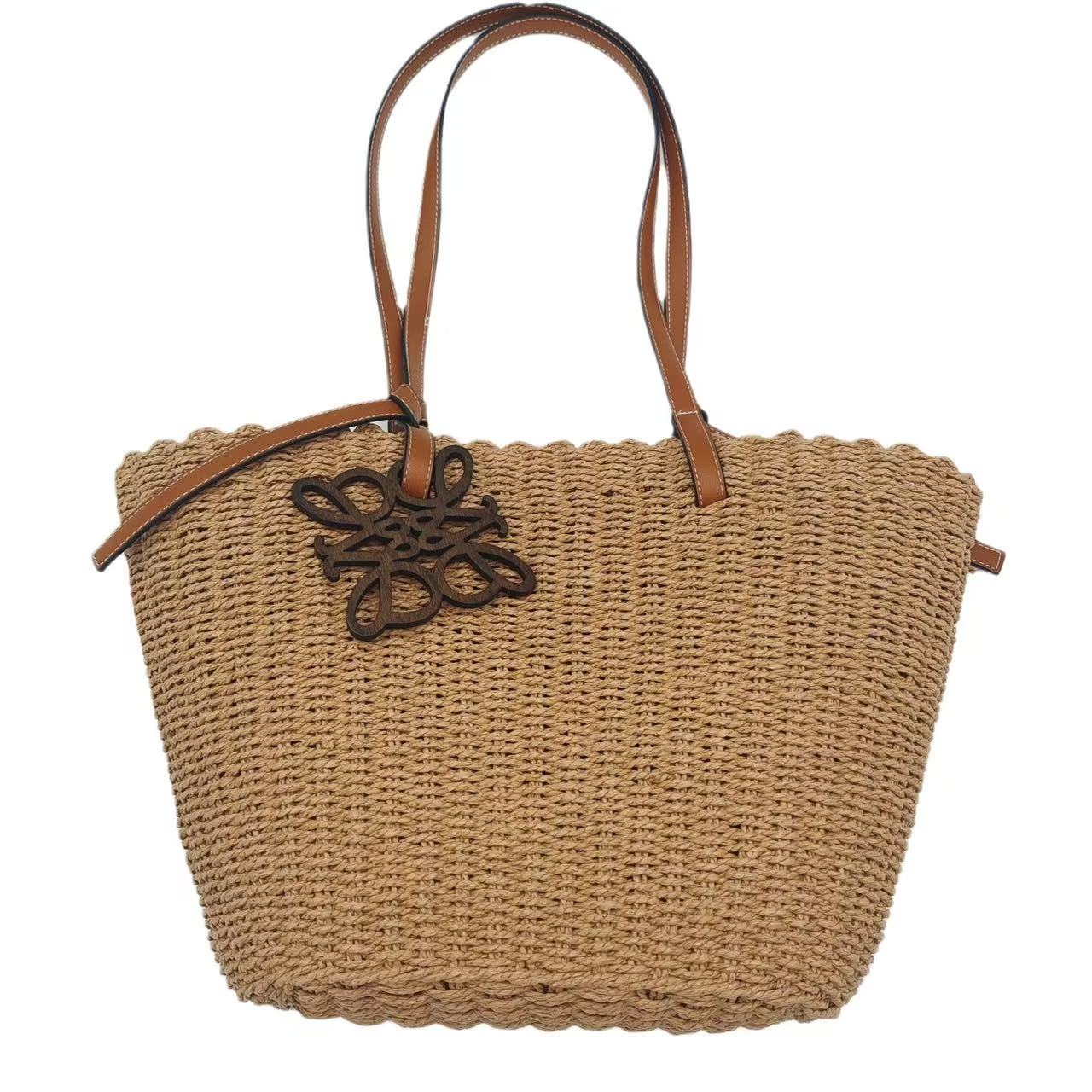 New hand woven straw woven bag, shoulder bag, large capacity, fresh and sweet paper rope bag
