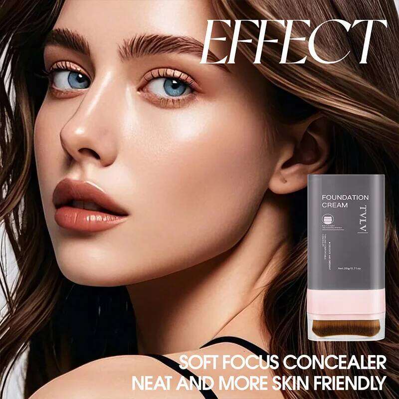 TV Concealing Foundation Stick: 5 Shades with Built-In Brush - Cream Finish, Lightweight and Waterproof Forla, X250701
