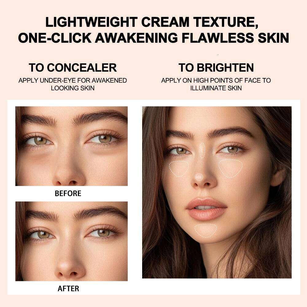 3 Colors Liquid Press Concealer Pen Detail Covering Acne Dark Circles Even Skin Tone Brightening Foundation Face Holding Makeup X2507