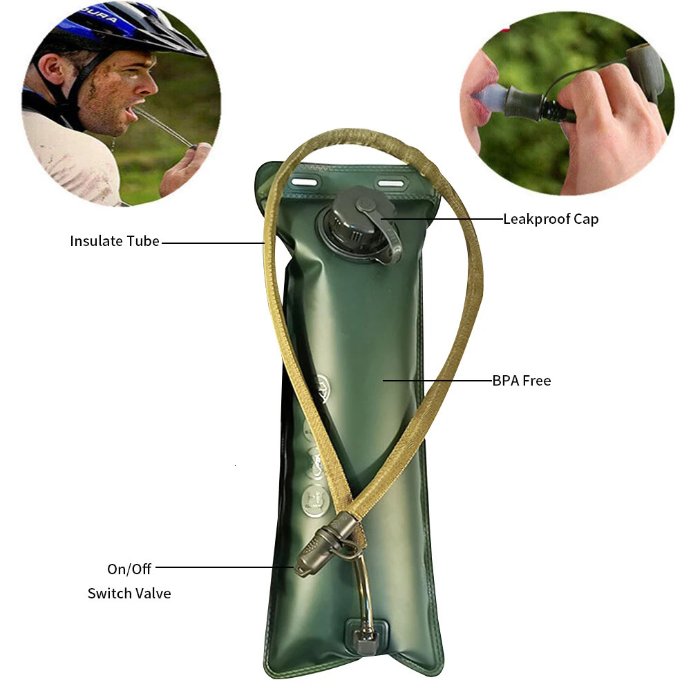 2L 25L 3L Water Bladder Reservoir Hydration Pack Storage Bag Free Folding Camping Running Vest Backpack 250624