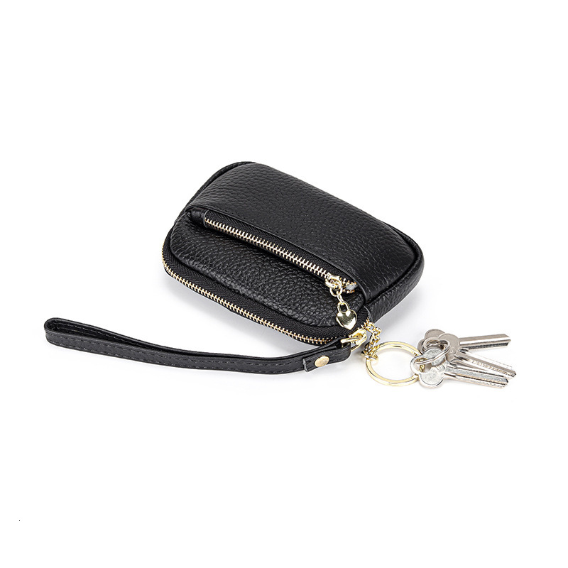 Simple Leather Luxury Genuine Purse Women's Korean Small Ladies Short Mini Key Handheld Designer Wallet Coin Cowhide Y260206
