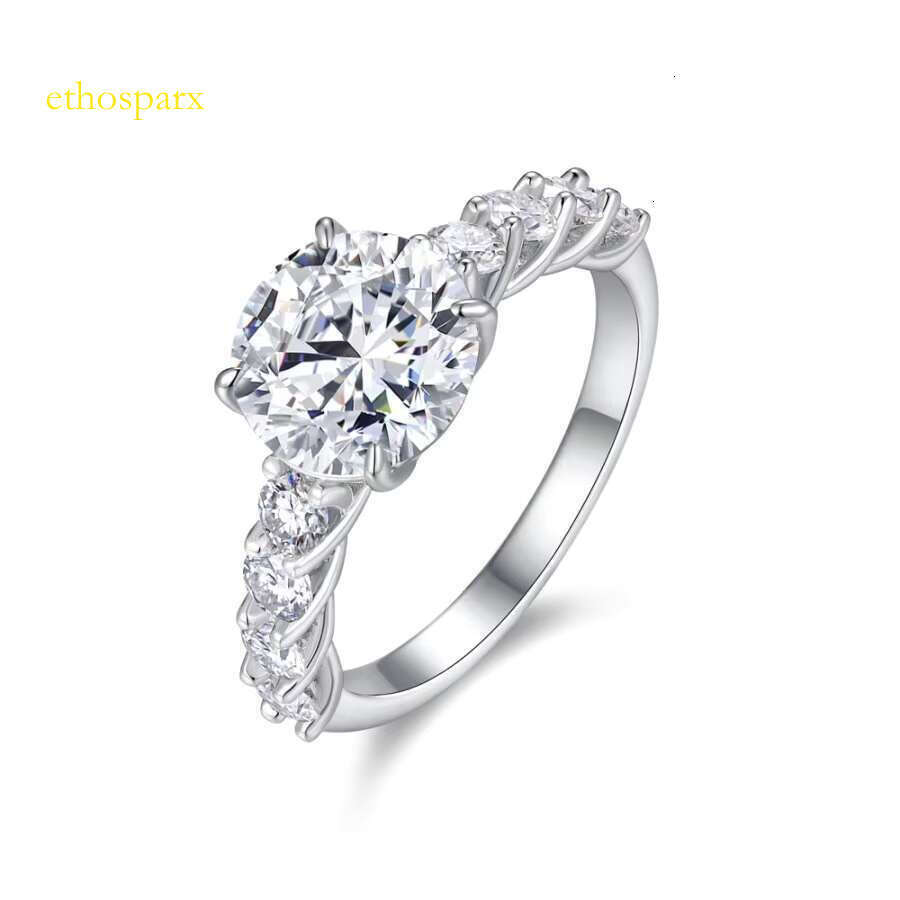 3.8ctw diatomaceous earth ring, pure silver jewelry, electroplated twisted handle type, budget friendly choice for women