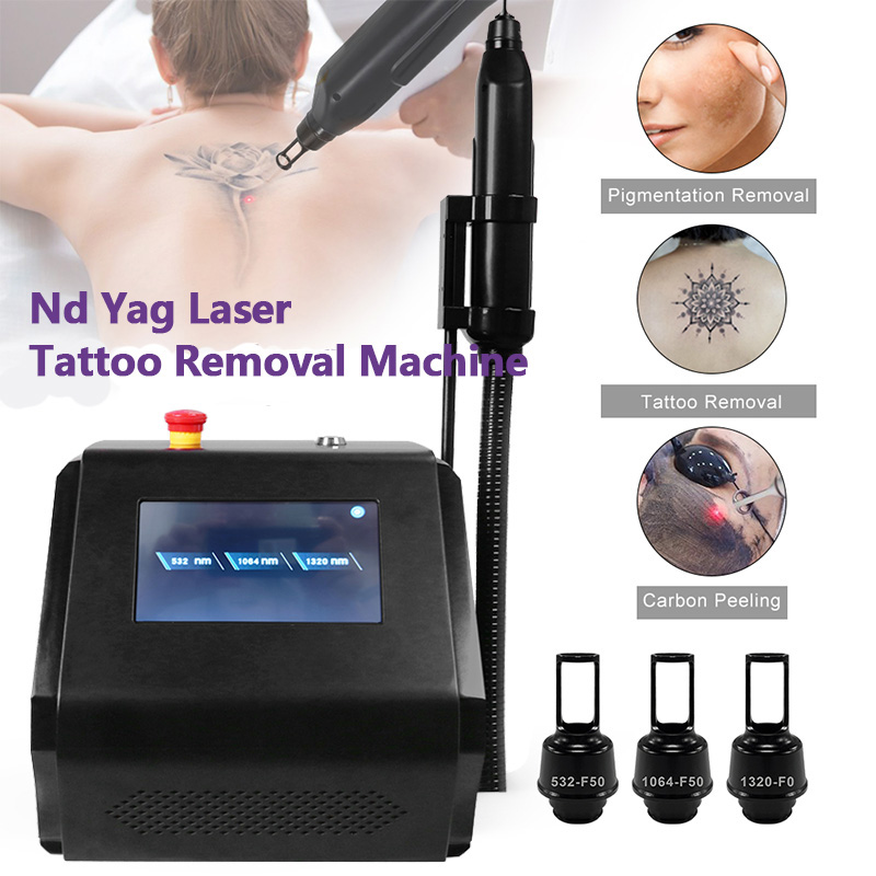 Portable Picolaser Nd Yag Pico Second Picosecond Laser Remove Freckles Q Switched Laser For Tatoo Removal Black Doll Treatment Skin Rejuvenation Machi