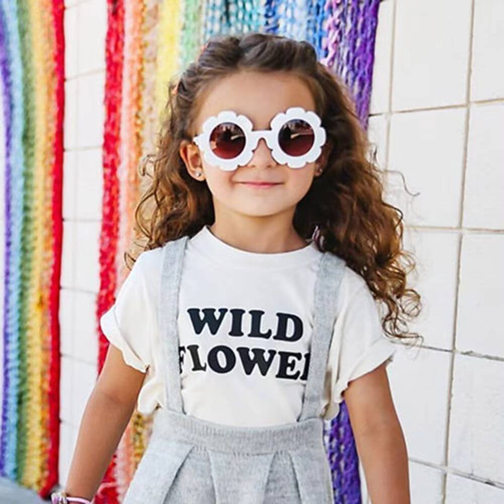 Vintage Kids Child Sun Glasses Round Flower Baby Children UV400 Sport Sunglasses Girls Boys for kids over 5 years old ddmyshoesvip Z260305