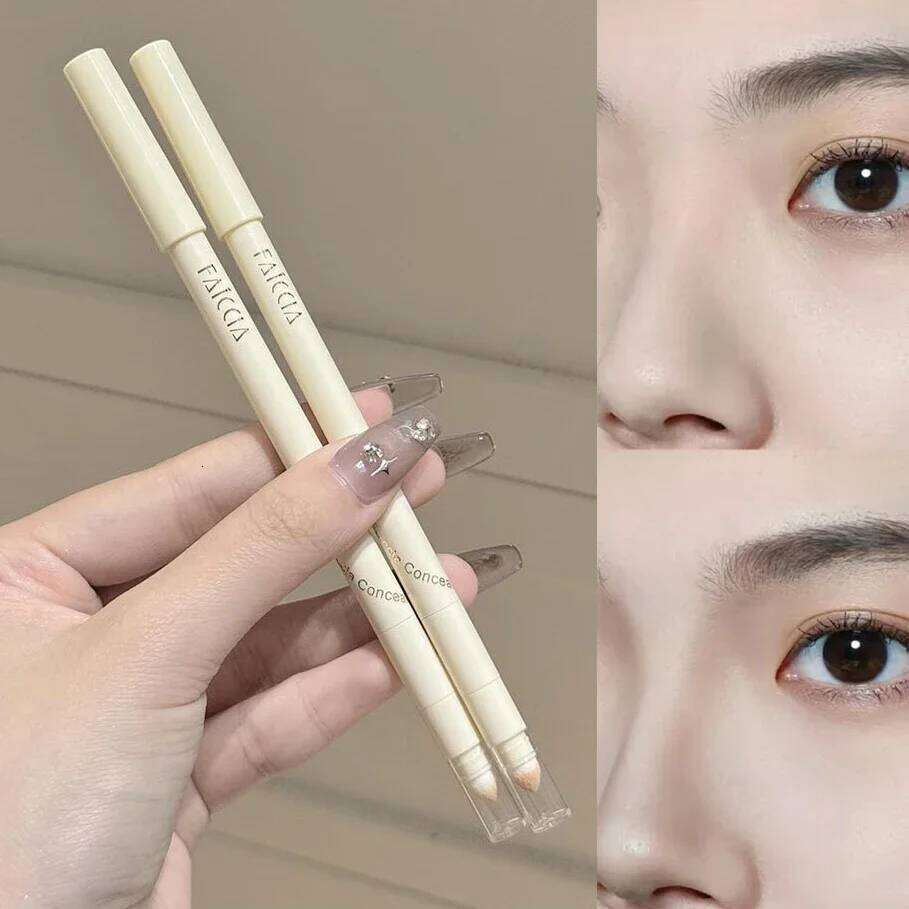 Fair Color Matte Brighten Eyebag Dark Circles Concealing Stick Sponge Head Precision Concealer Pen With Sharpener X250701