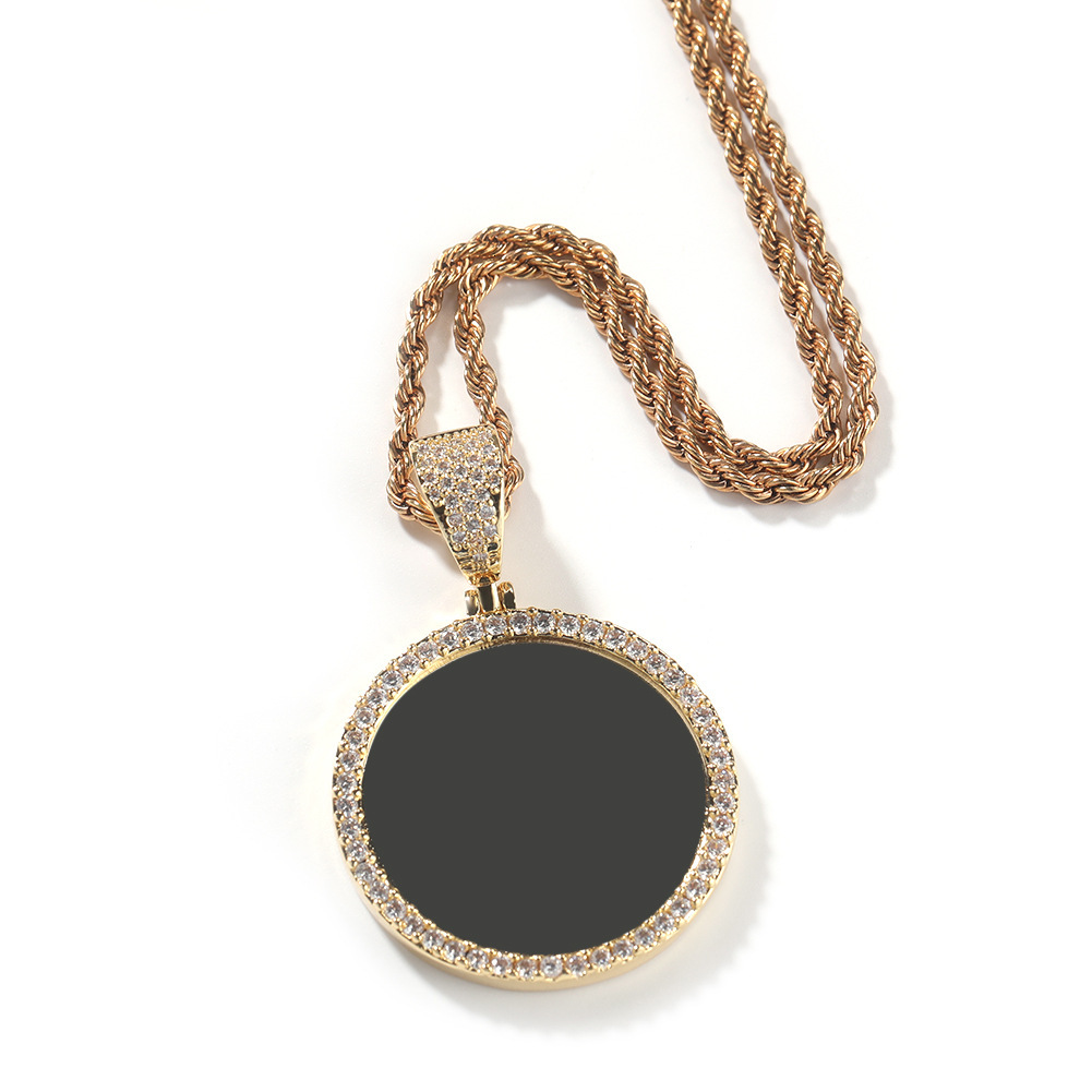 Luxury Jewelry High Quality Hip Hop Unique Photo Pendant Iced Out Solid DIY Creative Photo Moissanite Necklace Accessory Pass the diamond tester