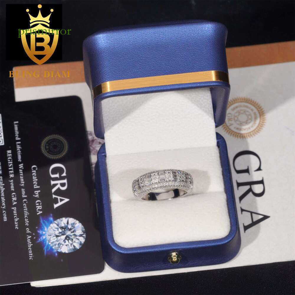 Fashion jewelry, hip-hop, chilled luxury vvs, silica sterling silver ring