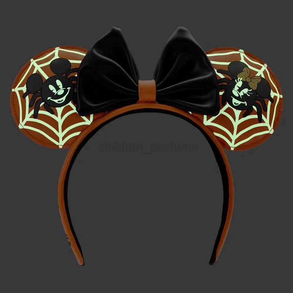 Disney 2024 Disney Minnie Mouse Headband Nightmare Before Oh My Halloween LED Hairband Cosplay Festival Party Adult/Kids Hair Accessory W250701