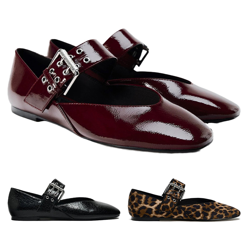 womens ballet flats heels designer mary jane shoes loafers luxury classic satin leather ballerina wedding shoes ladies low heel dress shoes size 35-42