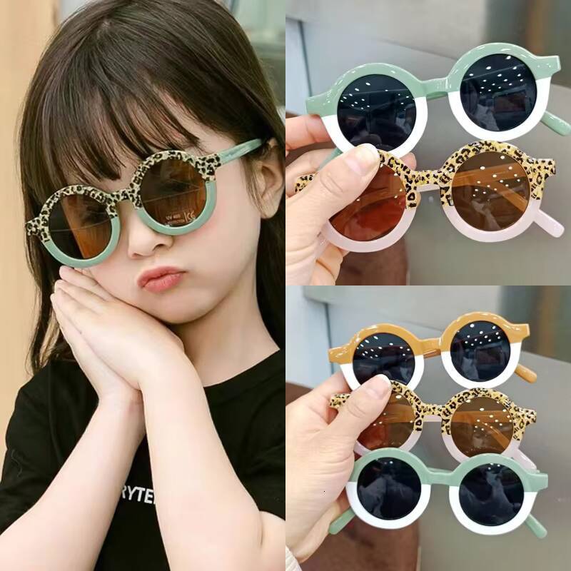 New Splicing Colour Round Cute Kids Sunglasses UV400 Boy Girls 1-7 Years Old Lovely Baby Sun Glasses Children Oculos De Sol ddmyshoesvip Z260305