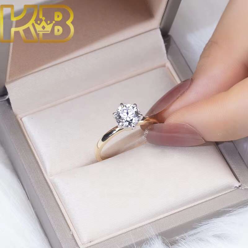 Iced Out Lab Grown Diamond Engagement Wedding 925 Sterling Silver Fashion Women Ring Wedding Fine Jewelry