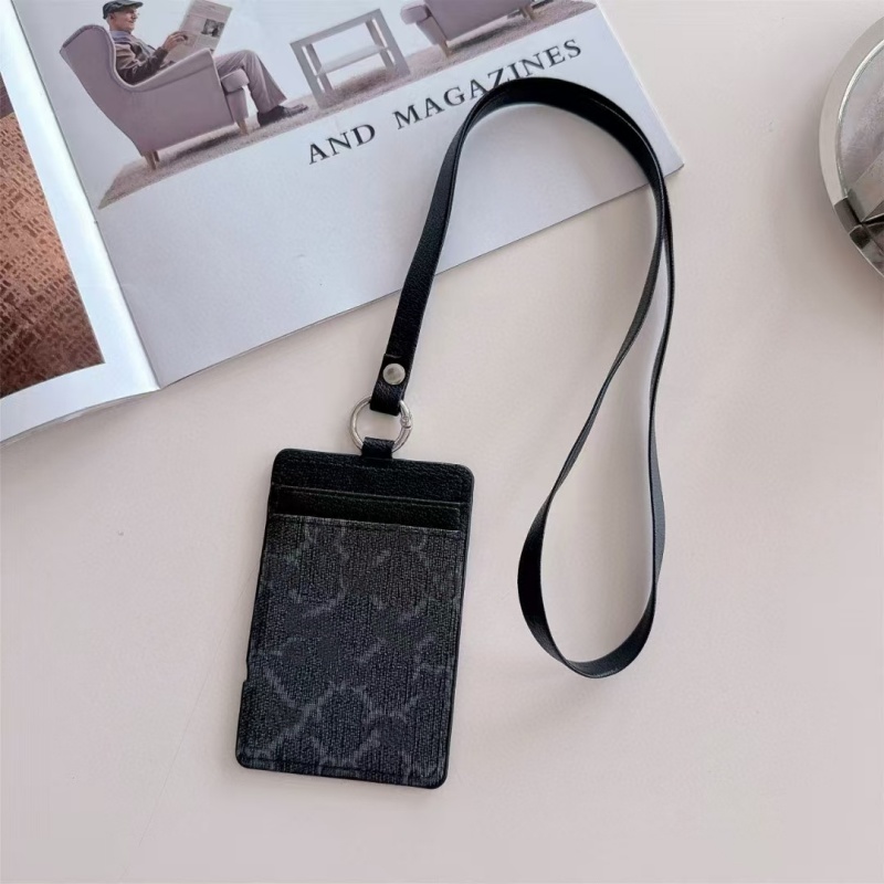 Designer Luxury Work Card Holder Necklaces Hanging Rope Card Bags credit card Student ID Cardholder Leather Wallet For Women Men Employee Name Purse 62354tr