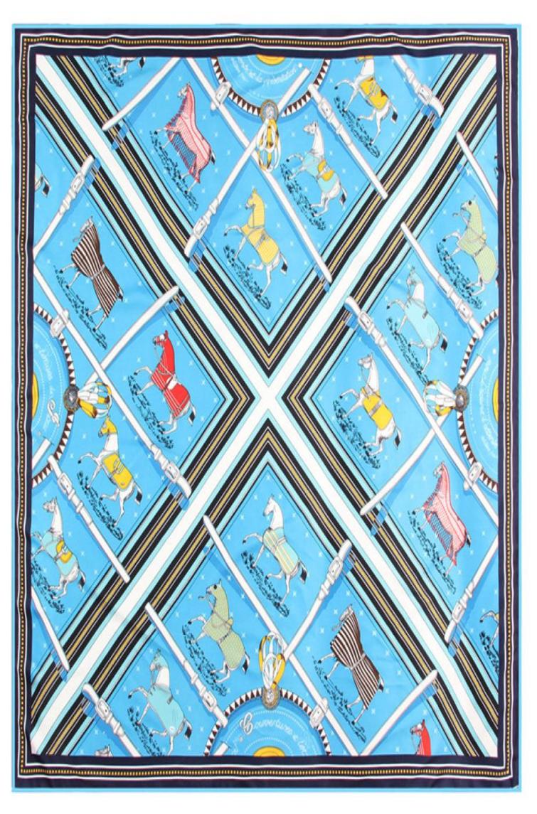 Manual Hand Rolled Twill Silk Scarf Women Belt Plaid Horse Square Scarves Echarpes Foulard Femme Wrap Lady Bandana Hijab 90CM90Cm1482171