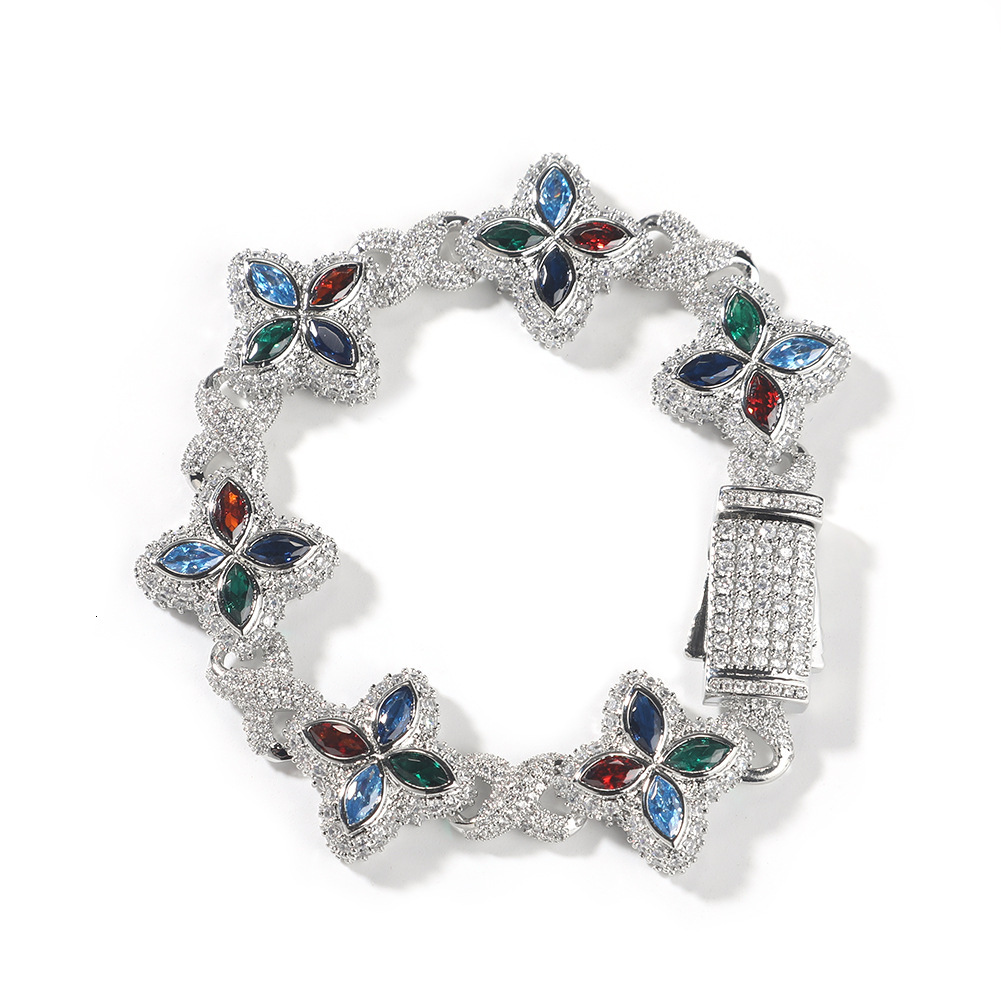Premium Jewelry Infinity Bracelet Hip Hop Cool Guy Vibe Iced Out Clover Bracelet Luxury Fashion Pass the diamond tester