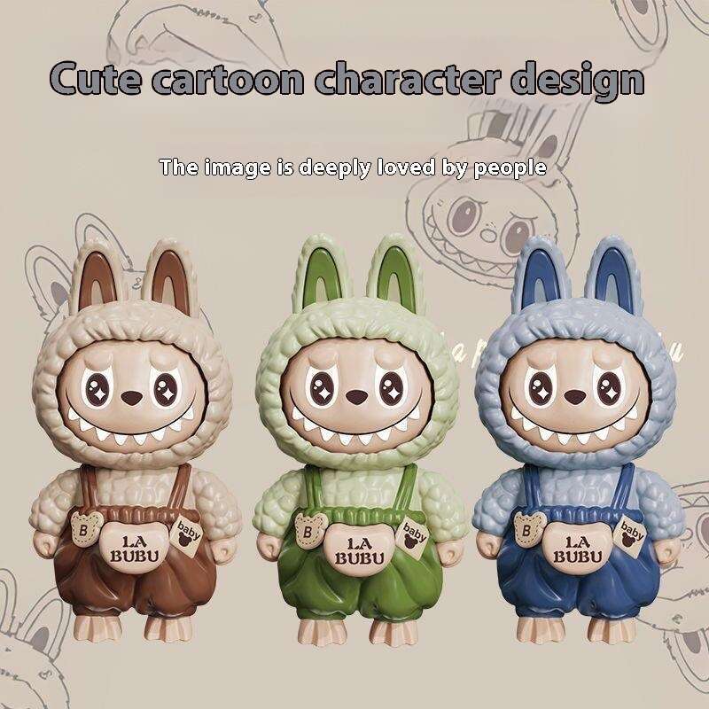 New Labubu Face-Changing Doll Pendant Trendy Cartoon Gift Keychain Decoration Stress Relief Toy for Men, Women, and Children
