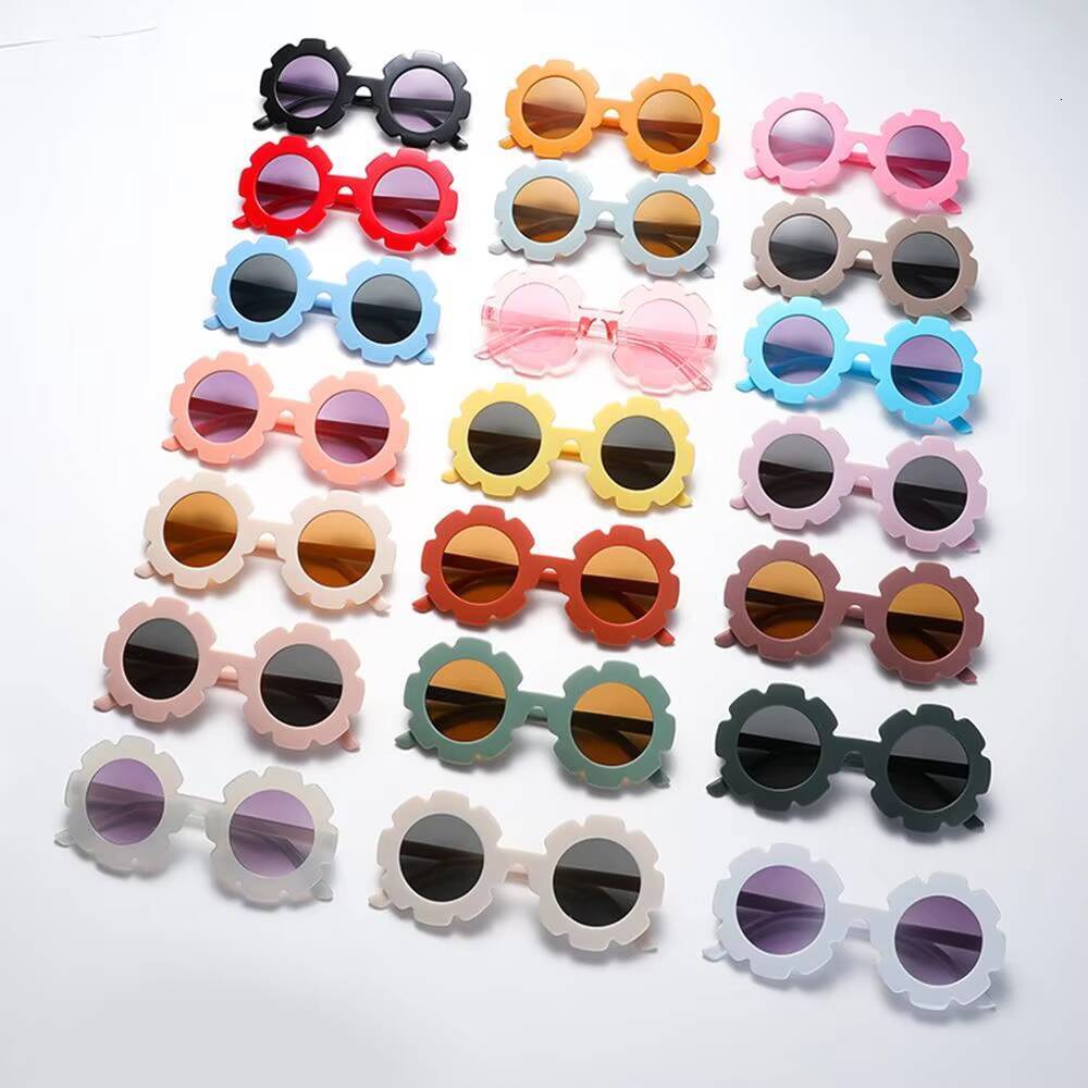 Vintage Kids Child Sun Glasses Round Flower Baby Children UV400 Sport Sunglasses Girls Boys for kids over 5 years old ddmyshoesvip Z260305