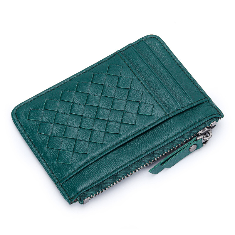Card Holder Small Luxury Wallet Designer Wallet Women's Sheepskin Woven Ultra-thin Coin Purse Foreign Trade New Multi-functional Integrated ID Ho
