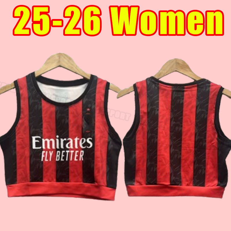 AC Women IBRAHIMOVIC 25 26 soccer jerseyS GIROUD R. LEAO BENNACER KESSIE ROMAGNOLI CALHANOGLU TONALI REBIC 2025 2026 maillot Girl home away third MILAN Goalkeeper