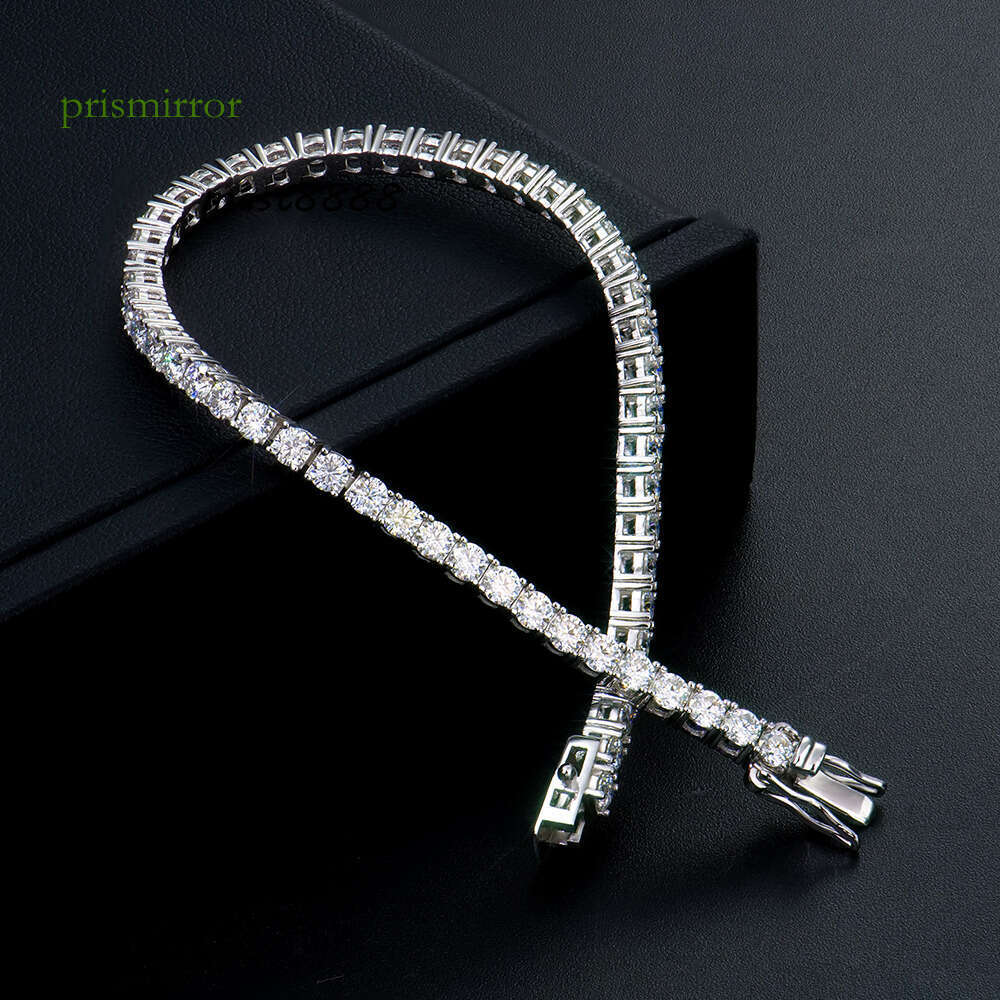 Lowest Price Ever Men Women Hip Hop 3mm Sier Gra Certified Vvs Mossanite Dia Jewelry Tennis Chain Bracelet Moissanite