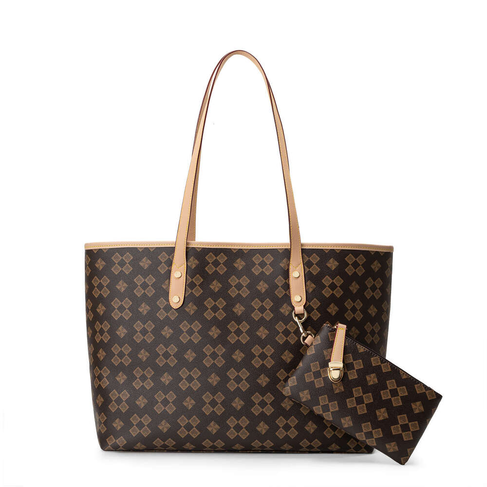 Lacel Urwebin Quilted Print Tote Bag Trendy Fashionable Versatile Embossed Large Capacity Zipper Handbag
