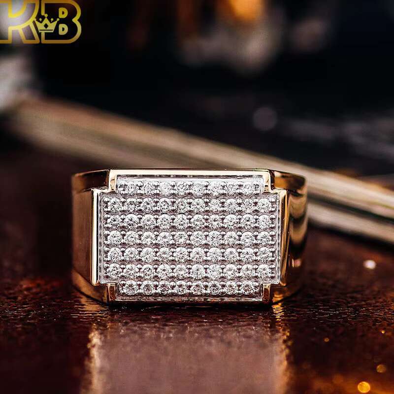 Lab Grown Diamond Hip Hop Jewelry Custom Mens Ring for Men Round Fine Igi Certified Cvd Made Lab Grown Diamond