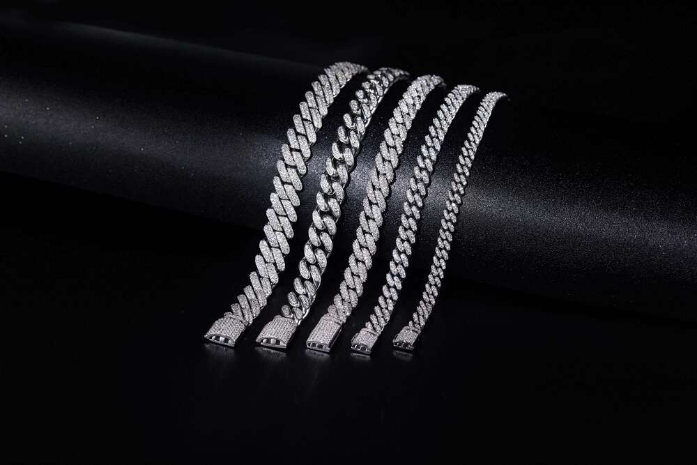 Dylam Pass Diamond Tester D Color Vvs Moissanite Chain 100% 925 Sterling Silver Moissanite Cuban Luxury Hip Hop Men Fine Jewelry