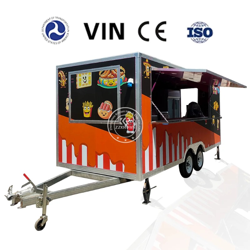 Retro Customization Fully Equipped Food Trailer USA Standard Mobile Snack Food Truck for Wedding Receptions