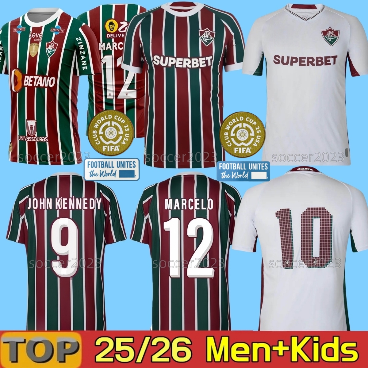 4XL 25/26 Fluminense FC kids Soccer Jerseys MARCELO NINO FELIPE MELO G.CANO ARIAS FRANCA KENNEDY 2025 2026 Home Away Football Shirt men kit size 16-28