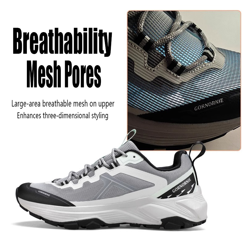 Low-top thick-soled rebound wear-resistant lightweight outdoor light cross-country running and hiking shoes