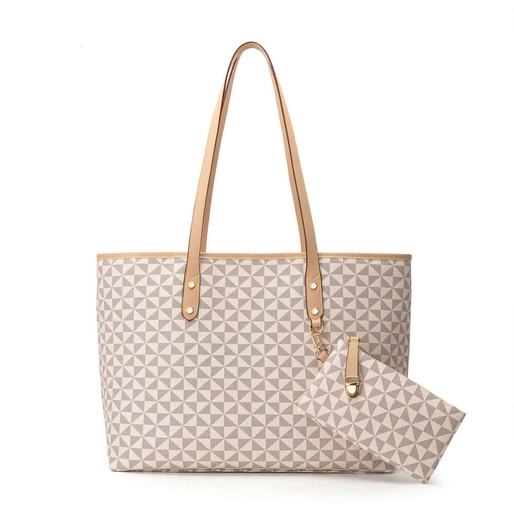 Lacel Urwebin Quilted Print Tote Bag Trendy Fashionable Versatile Embossed Large Capacity Zipper Handbag