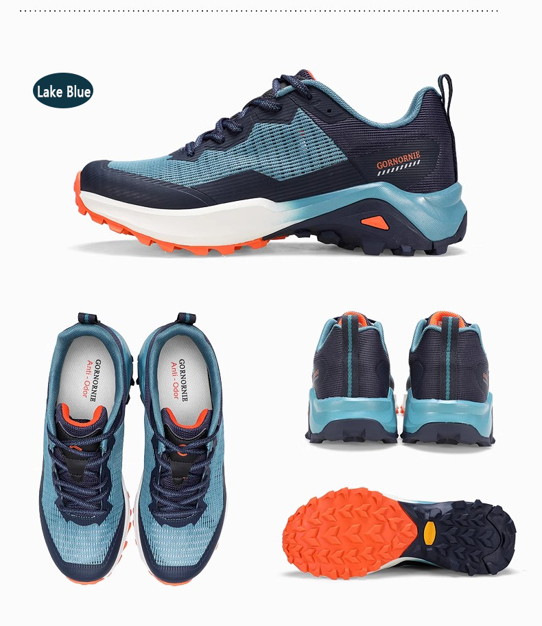 Men's summer cool casual single net breathable lightweight outdoor hiking shoes for mountaineering and cross-country running